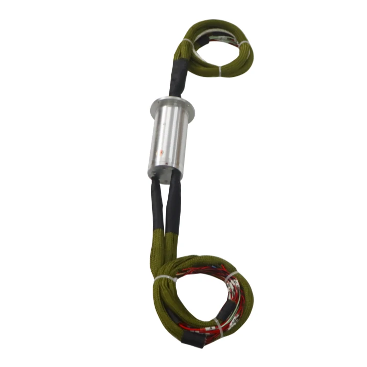 DHS044-41 Ingiant Rotor flange slip ring out diameter 44mm 41 channels power and signal with a flange on the rotor part, view 3