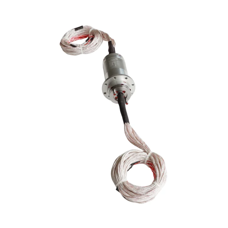 DHS046-25-3A-002 capsulated slip ring diameter 46mm 25channels 3A with flange, view 2