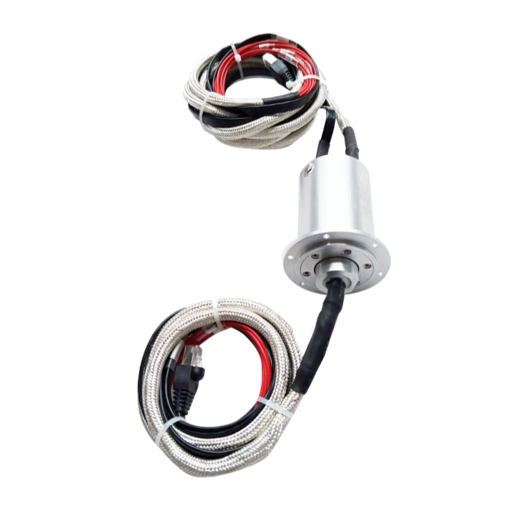 DHS048-13 Gigabit Ethernet slip ring out diameter 48mm with 1 channel Gigabit Ethernet signal and 4 channels power, view 3
