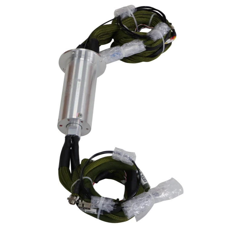 DHS055-46-1F-002 Special aviation plug connector hybrid slip ring combination one-channel optical fiber slip ring, view 2