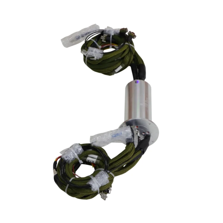 DHS055-46-1F-002 Special aviation plug connector hybrid slip ring combination one-channel optical fiber slip ring — hybrid slip rings manufactured by INGIANT
