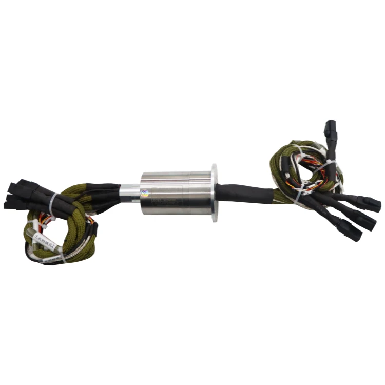 DHS055-60-002 Ethernet slip ring outer diameter 55mm 60 channels with flange, view 3
