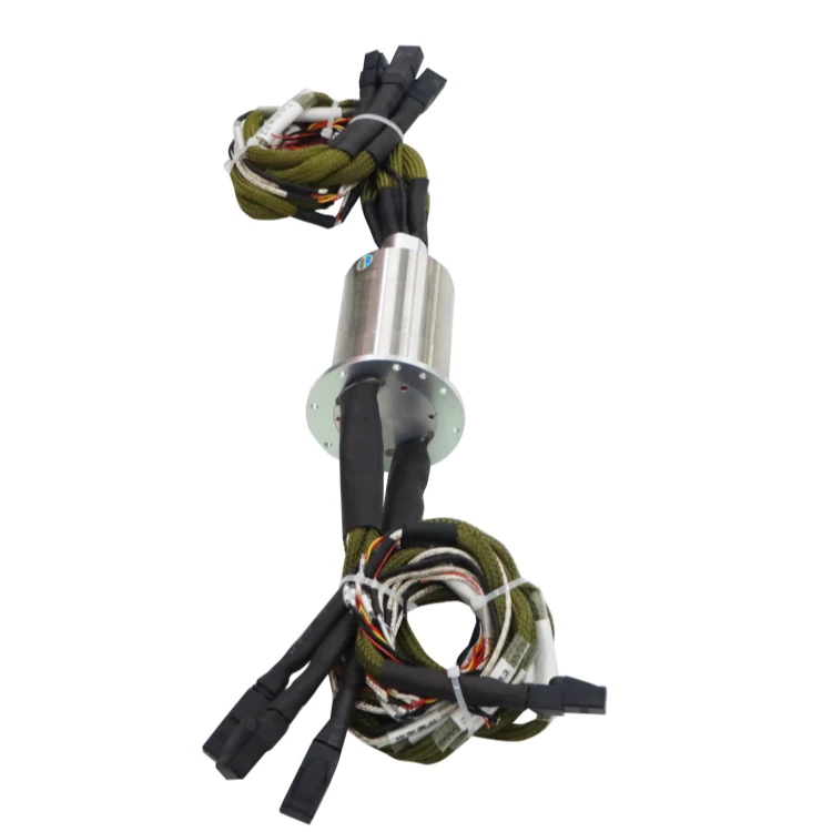 DHS055-60-002 Ethernet slip ring outer diameter 55mm 60 channels with flange — ethernet slip rings manufactured by INGIANT