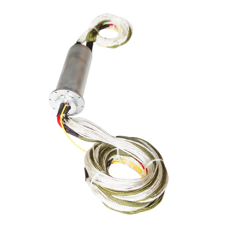 DHS056-50-1F photoelectric slip ring 1 channel optical fiber + electric hybrid slip ring, view 3