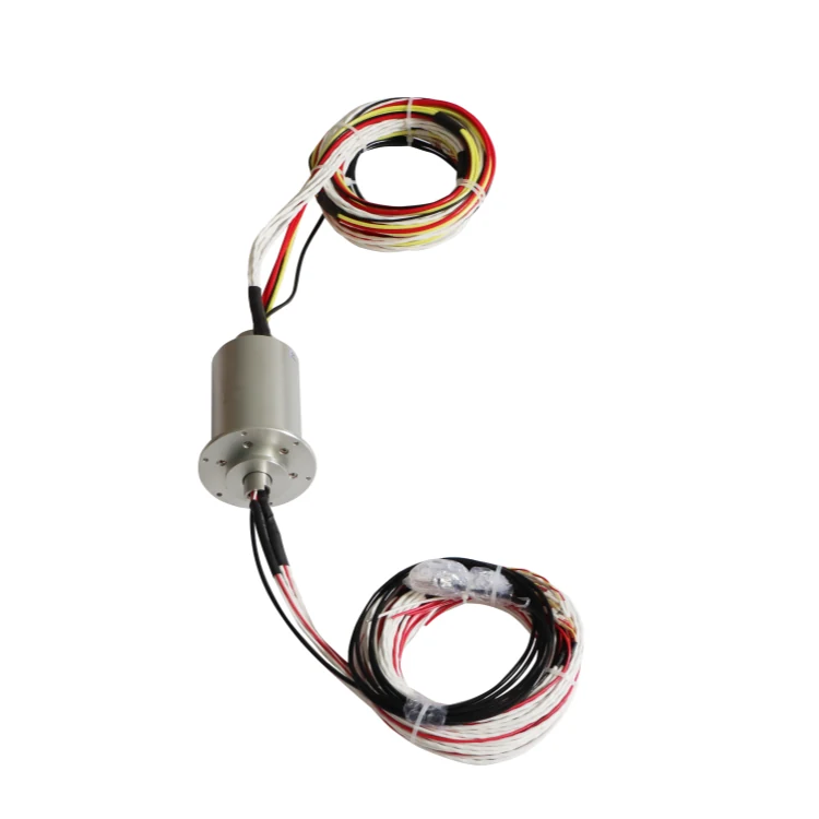 DHS058-17-1F optoelectronic hybrid slip ring 17channels power and 1-channel optical fiber — hybrid slip rings manufactured by INGIANT