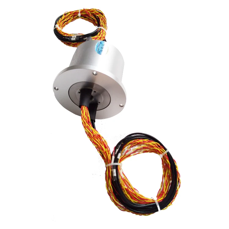 DHS065-28-1Q Gas electric slip ring 65mm with 1 gas channel 0.4Mpa and 28channels power signals, view 2