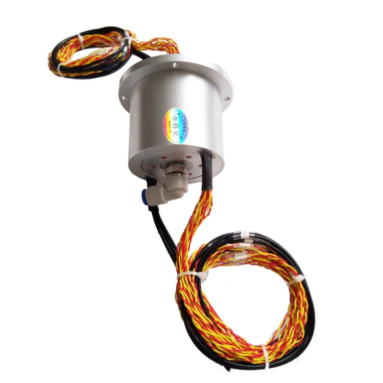 DHS065-28-1Q Gas electric slip ring 65mm with 1 gas channel 0.4Mpa and 28channels power signals — pneumatic and liquid slip rings manufactured by INGIANT
