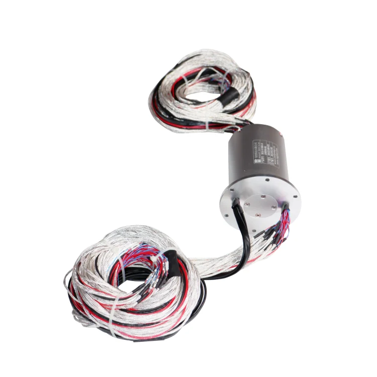DHS068-66 solid shaft conductive slip ring 68mm 66channels for amusement rides, view 2