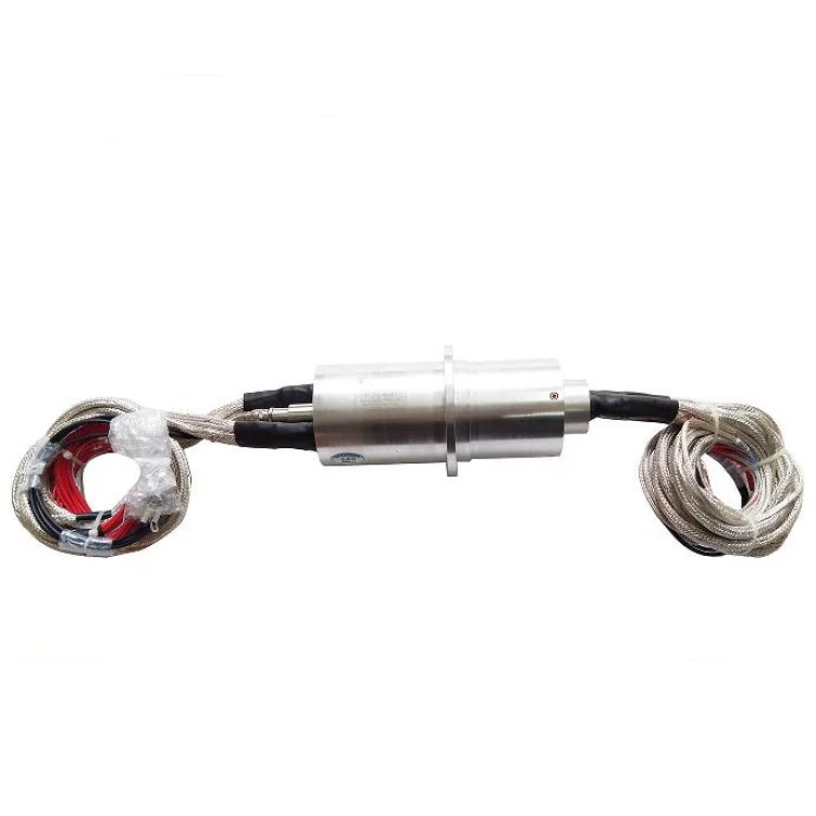 DHS073-76-2F solid shaft capsulated slip rings 76 channels with 2 fiber optic, view 2