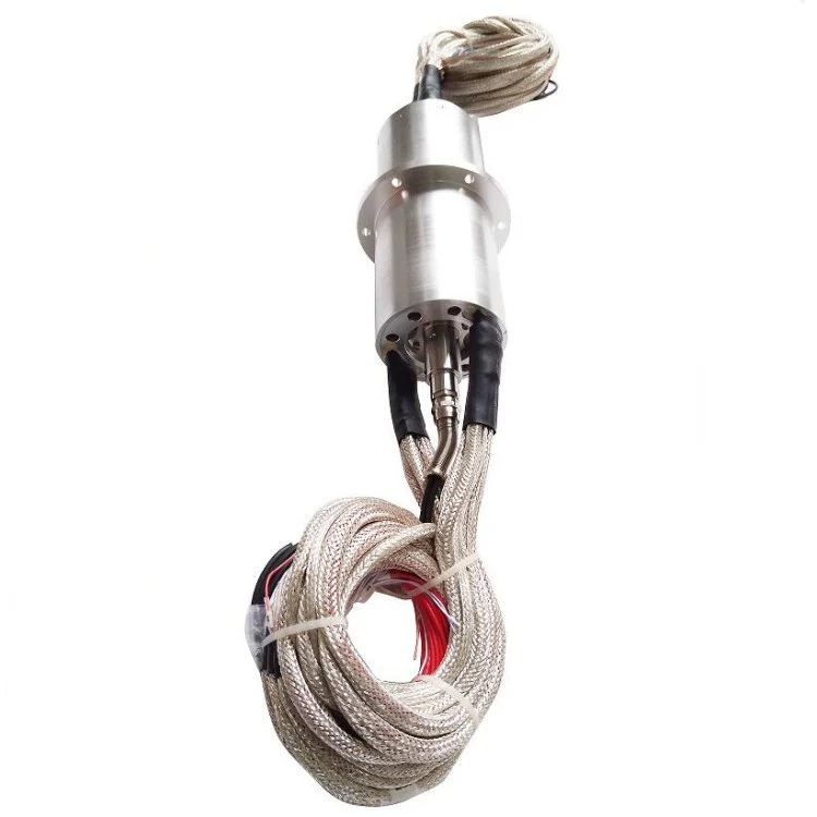 DHS073-76-2F solid shaft capsulated slip rings 76 channels with 2 fiber optic — capsulated slip rings manufactured by INGIANT