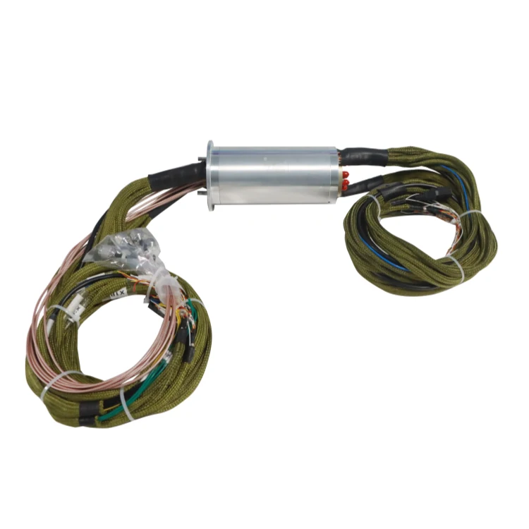 DHS074-46-6S RF slip ring support 6 RF channels hybrid 46 channels power or signal transmission — rf rotary joints and coax slip rings manufactured by INGIANT