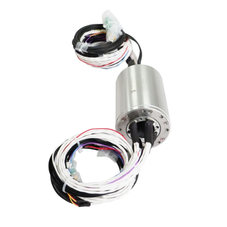 DHS075-36-6F Photoelectric slip ring transmit 6 optical fibers and 36 electrical channels — fiber optic rotary joints manufactured by INGIANT