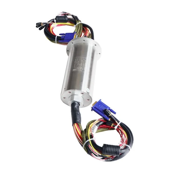 DHS075-49 solid shaft HD-SDI slip ring diameter 75mm 49channels transmit video signal — hd-sdi slip rings manufactured by INGIANT