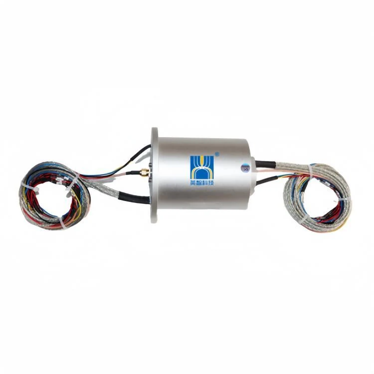 DHS078-19-1S RF rotary joint 1-channel radio frequency rotating joint + electric combination slip ring, view 2