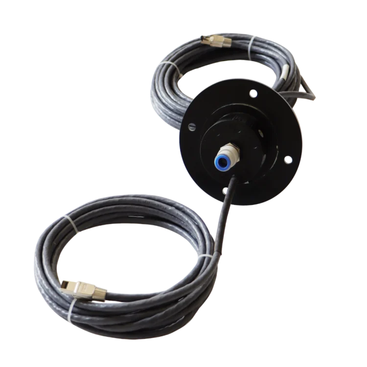 DHS078-9-2A-1Q hybrid slip ring solid shaft 9 channels 2A with 1 pneumatic channel, view 3
