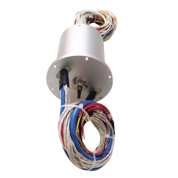 DHS080-43-1S RF conductive slip ring 1-channel RF + 43-channel power signal — rf rotary joints and coax slip rings manufactured by INGIANT