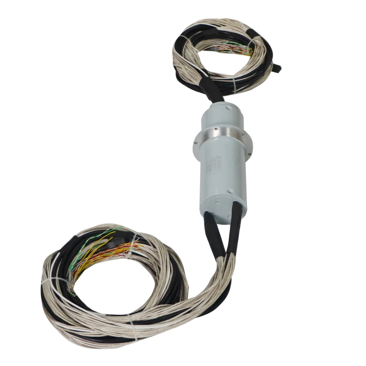 DHS080-62 outer diameter 80mm Ethernet slip ring 1 channel 1000M Ethernet + 53 channels power/signal, view 2