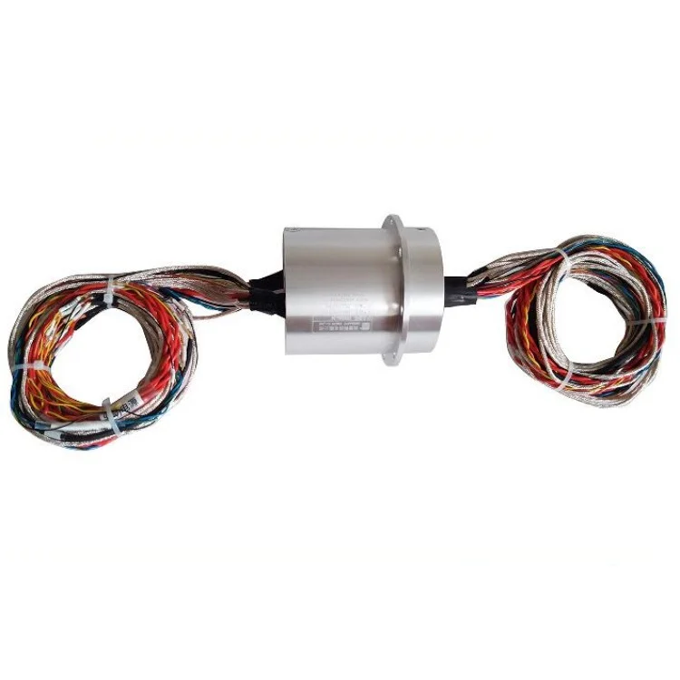 DHS081-34 capsule slip rings diameter 81mm 34 circuits with flange installation, view 2