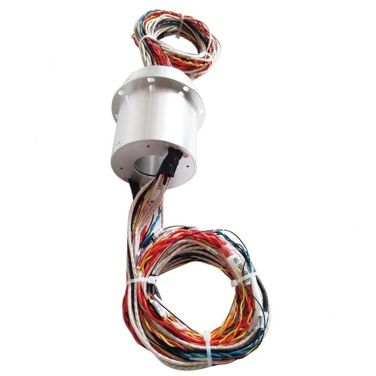 DHS081-34 capsule slip rings diameter 81mm 34 circuits with flange installation, view 3