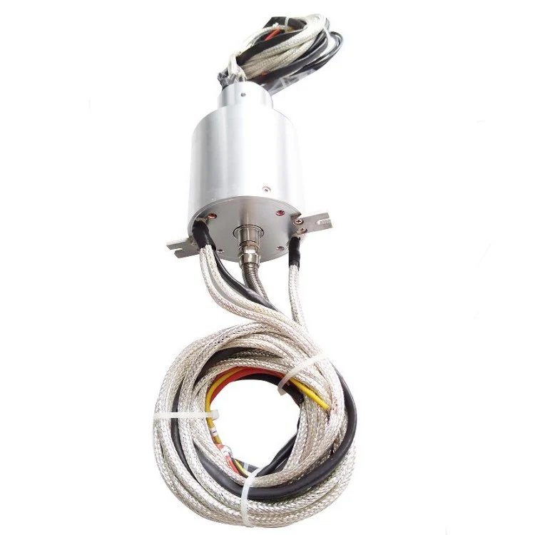 DHS082-7-2F-L300-002 capsulated slip ring 7channels include 2 fiber optic diameter 82mm — capsulated slip rings manufactured by INGIANT