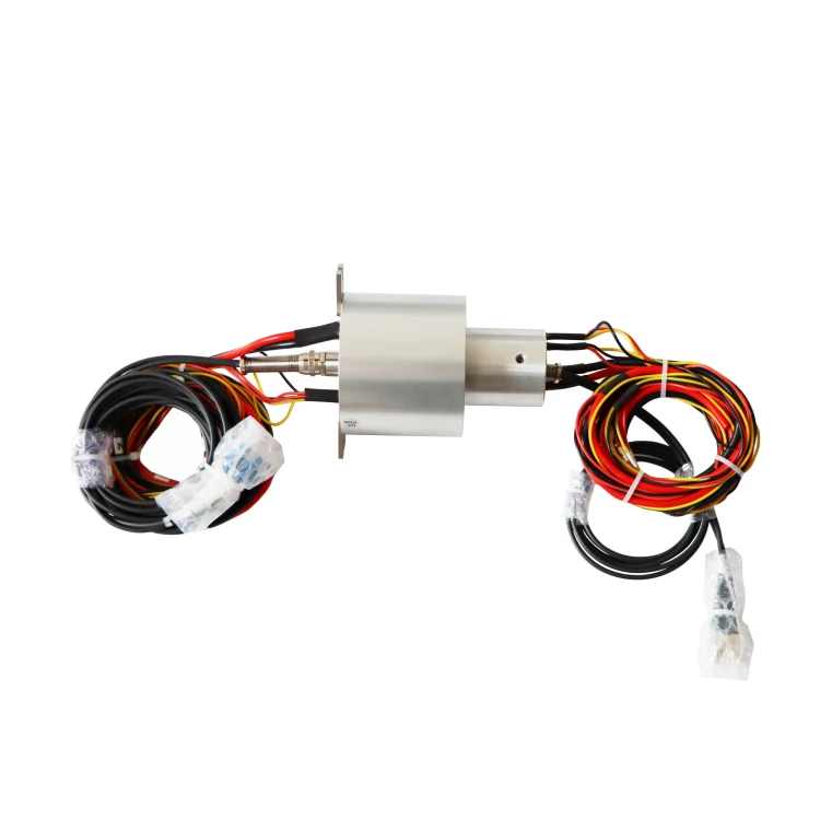 DHS082-8-2F optoelectronic slip ring diameter 82mm 8-channel electrical and 2-channel optical fiber — hybrid slip rings manufactured by INGIANT