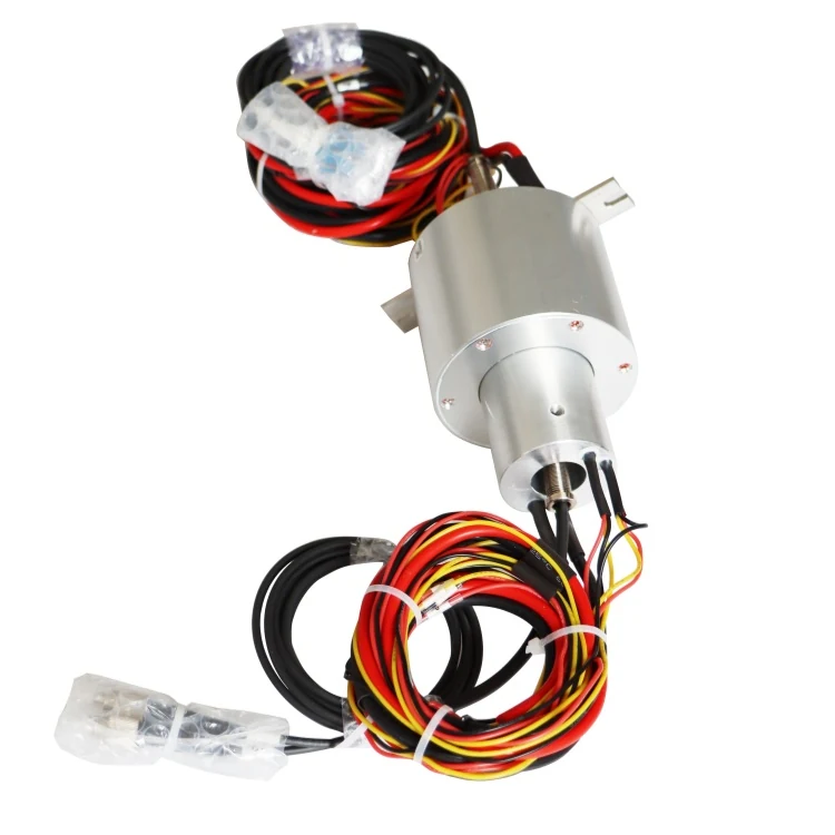 DHS082-8-2F optoelectronic slip ring diameter 82mm 8-channel electrical and 2-channel optical fiber, view 3