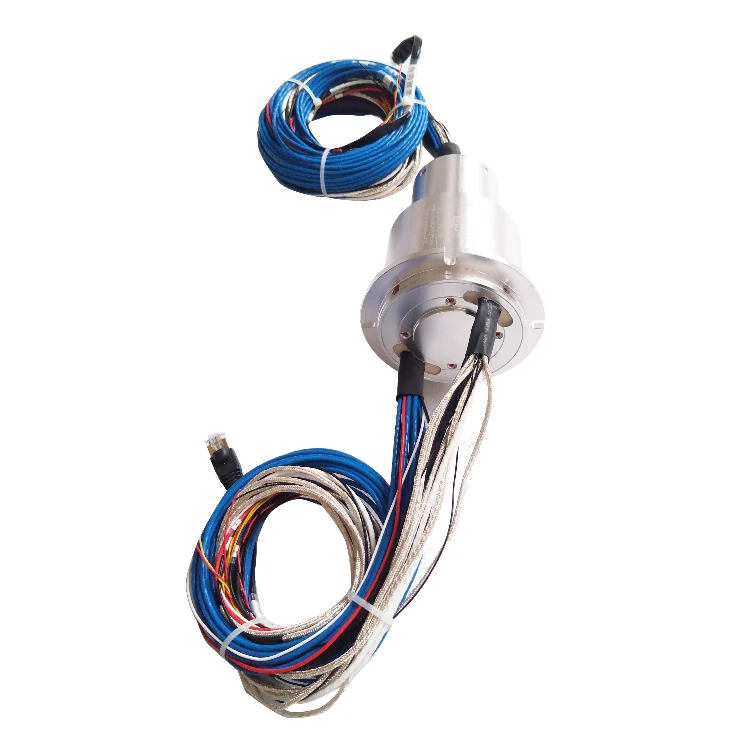DHS086-41 Ingiant Ethernet slip ring out diameter 86mm with 1 channel Gigabit Ethernet signal and 32channels power rings, view 2