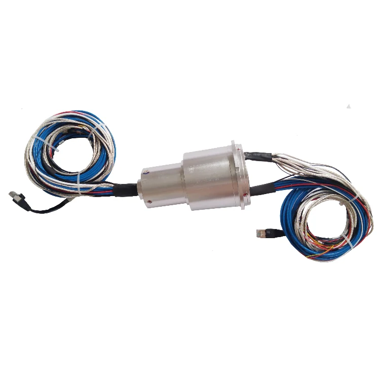 DHS086-41 Ingiant Ethernet slip ring out diameter 86mm with 1 channel Gigabit Ethernet signal and 32channels power rings, view 3