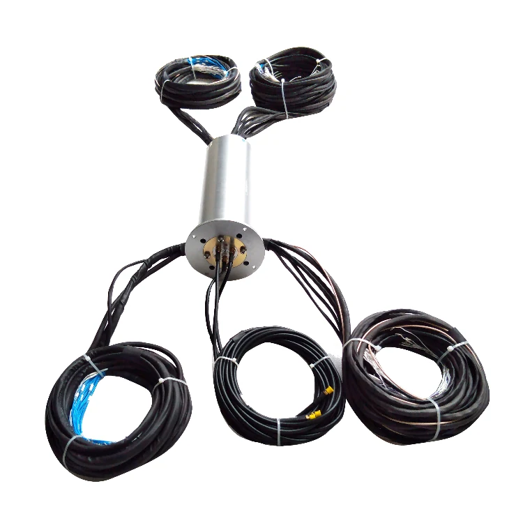 DHS090-72-3S Ingiant 90mm RF slip ring combination three-channel coaxial rotary joint and 72 electrical channels — rf rotary joints and coax slip rings manufactured by INGIANT