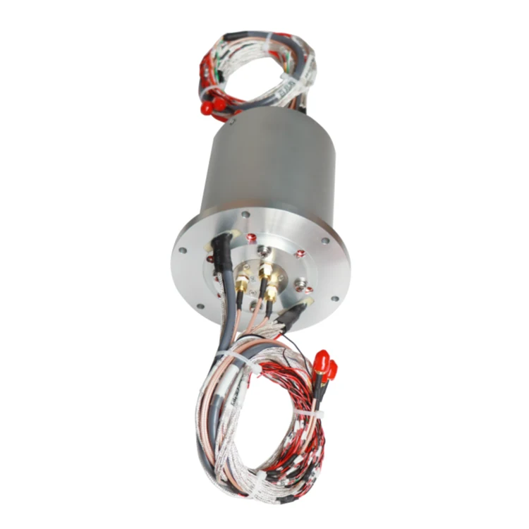 DHS095-36-3S RF slip ring combination 3-way RF, power, 100M network for turntable — rf rotary joints and coax slip rings manufactured by INGIANT