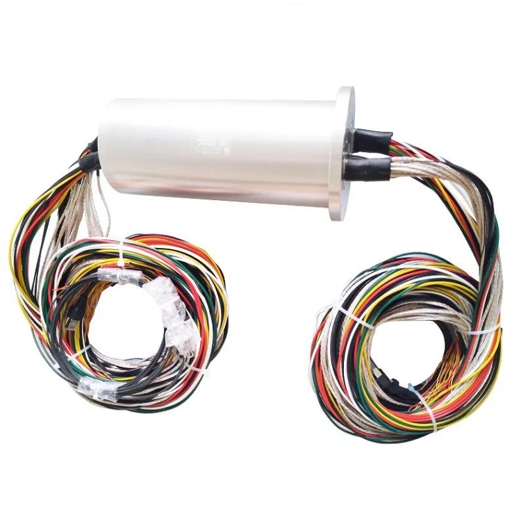 DHS096-66-2F Optoelectronic slip rings diameter 96mm 66channels with 2 fiber optic, view 2