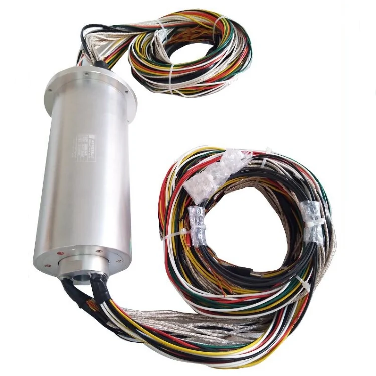 DHS096-66-2F Optoelectronic slip rings diameter 96mm 66channels with 2 fiber optic, view 3