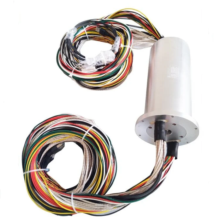 DHS096-66-2F Optoelectronic slip rings diameter 96mm 66channels with 2 fiber optic — capsulated slip rings manufactured by INGIANT