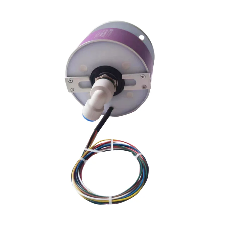 DHS099-7-5A-1Q Hybrid slip ring inner diameter 99mm, 7 channels 5A combined 1 pneumatic channel — hybrid slip rings manufactured by INGIANT