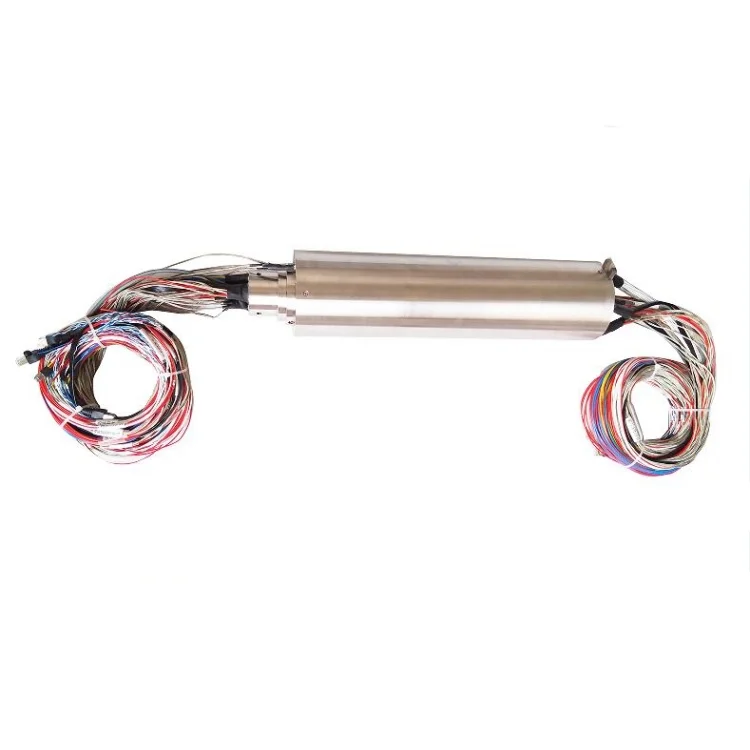 DHS106-144-2S hybrid slip ring combine RJ02-501 dual channel high frequency joint, view 3
