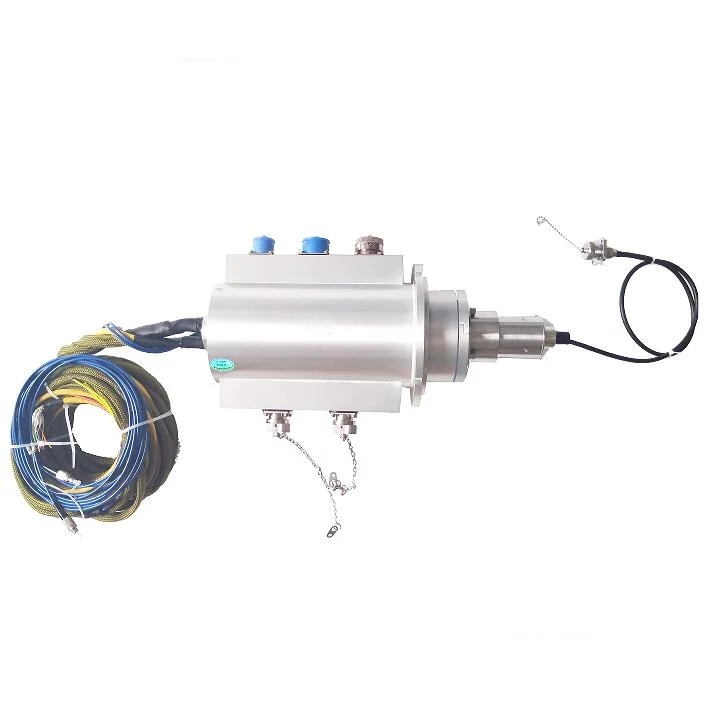 DHS110F-34 high-end customized combined slip ring, using aviation plug joint 34 channels with 2-channel fiber optic slip rings, view 3