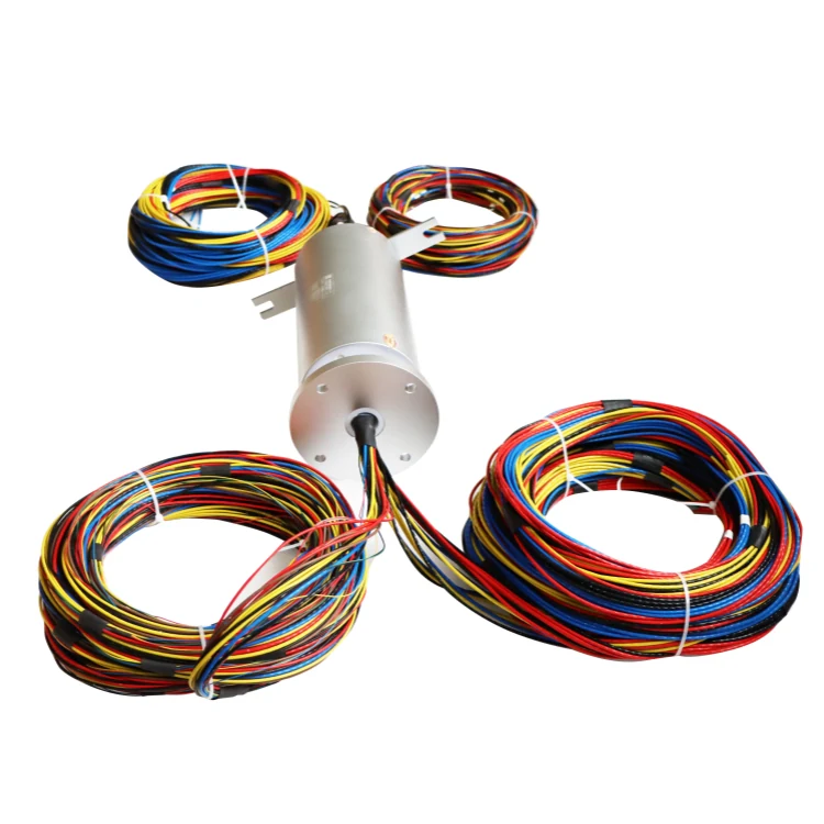 DHS120-17-002 Solid shaft capsulated slip ring diameter 120mm 17 channels with flange, view 3