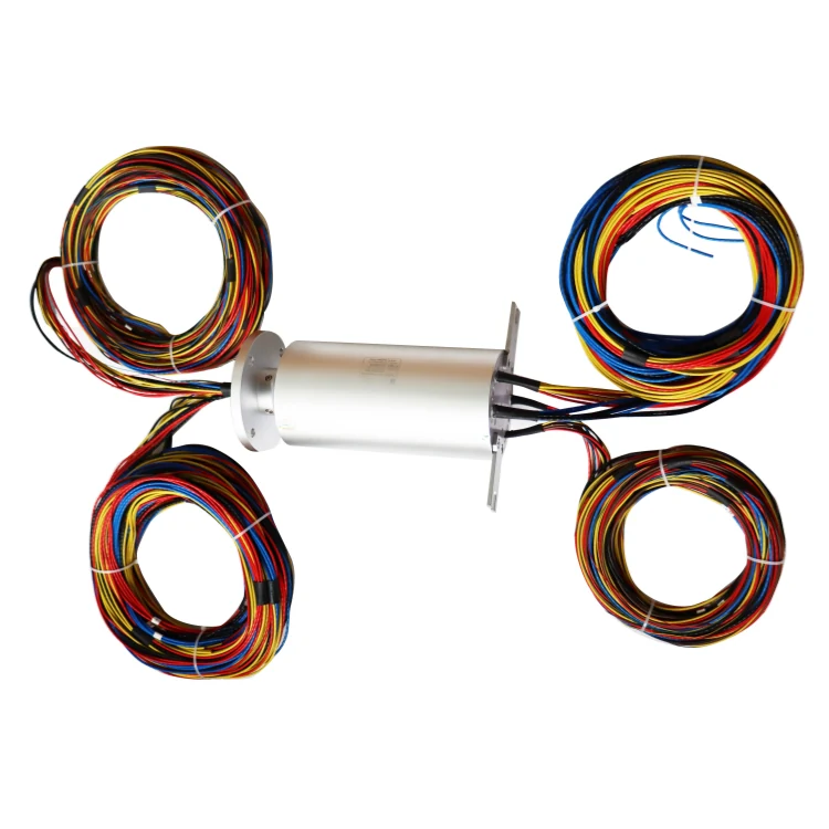 DHS120-17-002 Solid shaft capsulated slip ring diameter 120mm 17 channels with flange, view 2