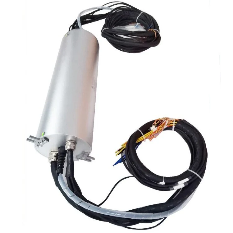 DHS130-36-2F hybrid slip ring 36 channels include 2 fiber optic diameter 130mm — hybrid slip rings manufactured by INGIANT