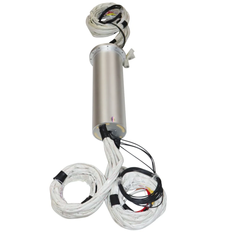 DHS140-140-4F optoelectronic slip rings combined 4-channel fiber optic + 140-channel electrical slip ring, view 3