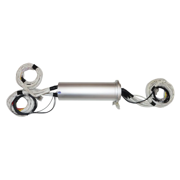 DHS140-140-4F optoelectronic slip rings combined 4-channel fiber optic + 140-channel electrical slip ring, view 2