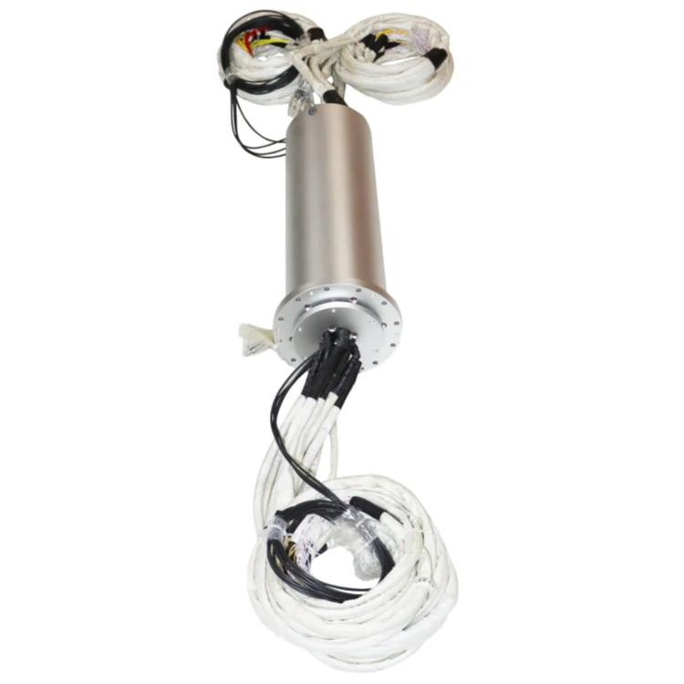 DHS140-140-4F optoelectronic slip rings combined 4-channel fiber optic + 140-channel electrical slip ring — hybrid slip rings manufactured by INGIANT