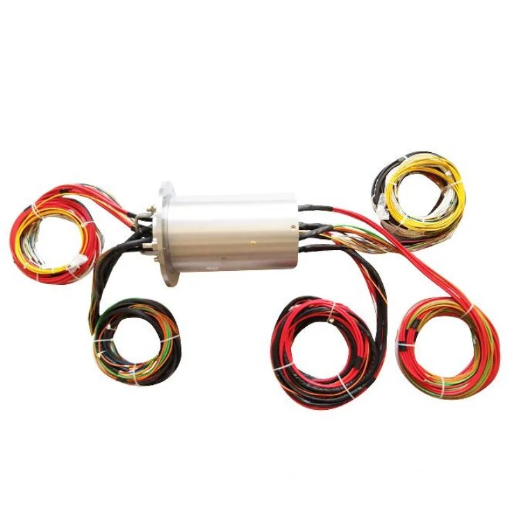 DHS174-84-1F low frequency capsulated slip ring 174 mm 84channels with one channel fiber optic for radar, view 2