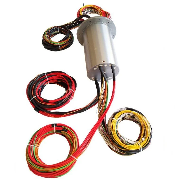 DHS174-84-1F low frequency capsulated slip ring 174 mm 84channels with one channel fiber optic for radar, view 3