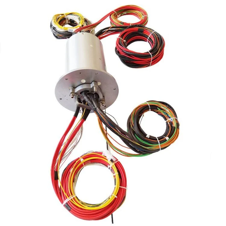 DHS174-84-1F low frequency capsulated slip ring 174 mm 84channels with one channel fiber optic for radar — capsulated slip rings manufactured by INGIANT