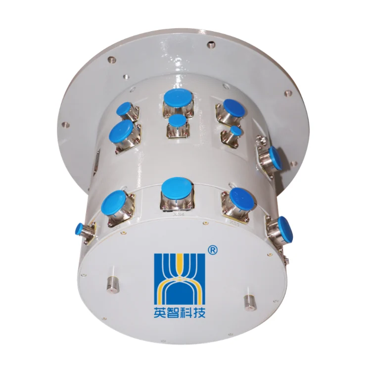 DHS300-90-1F hybrid slip ring diameter 300mm, 90 channels with 1 fiber optical , aviation plug interface, view 2