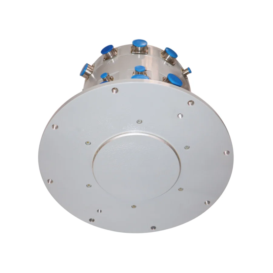DHS300-90-1F hybrid slip ring diameter 300mm, 90 channels with 1 fiber optical , aviation plug interface, view 4