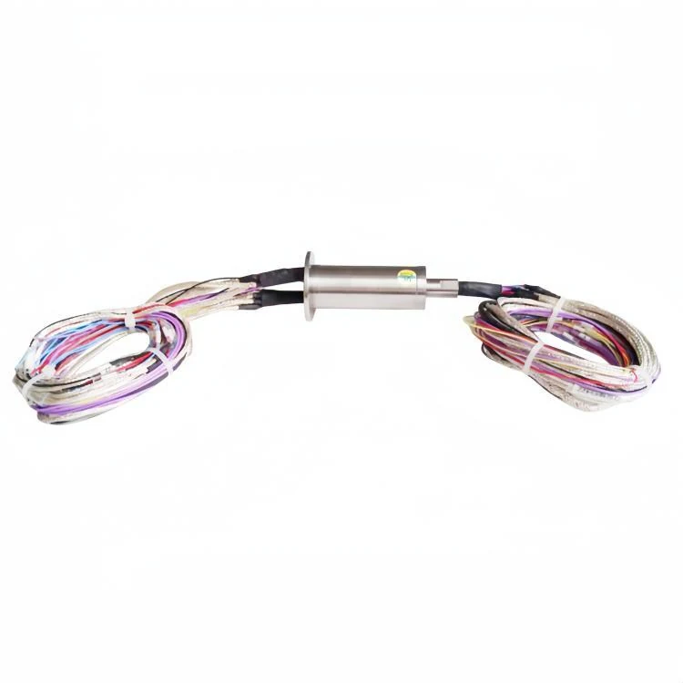 DHS025-33-003 diameter 25mm flange slip ring,stator flange conductive slip ring with 33 channels, view 3