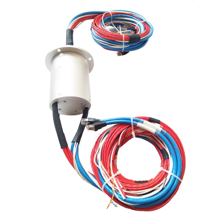 DHS085-27 Ingiant OD diameter 85mm Ethernet slip ring 2-channel 100M Ethernet + 19-channel power/signal, view 2