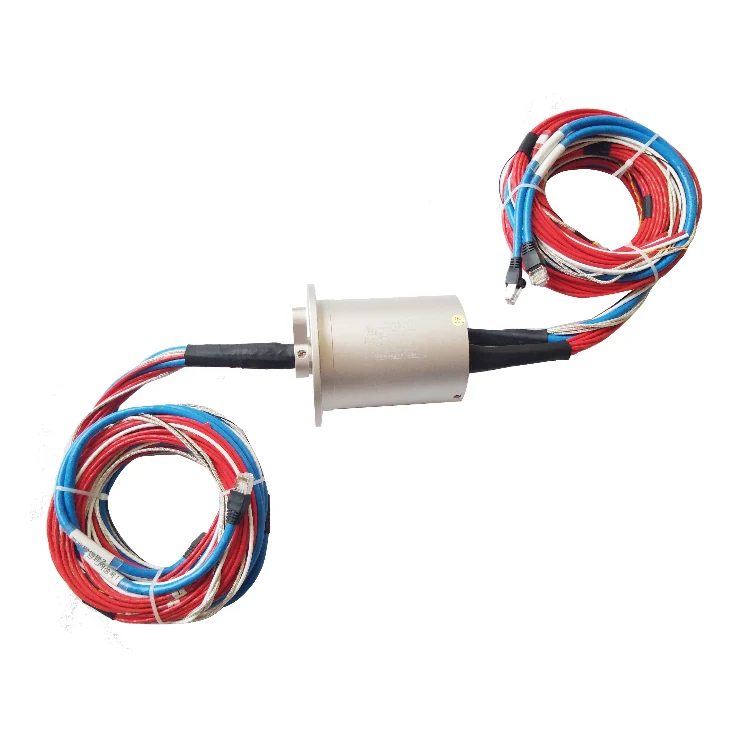 DHS085-27 Ingiant OD diameter 85mm Ethernet slip ring 2-channel 100M Ethernet + 19-channel power/signal, view 3